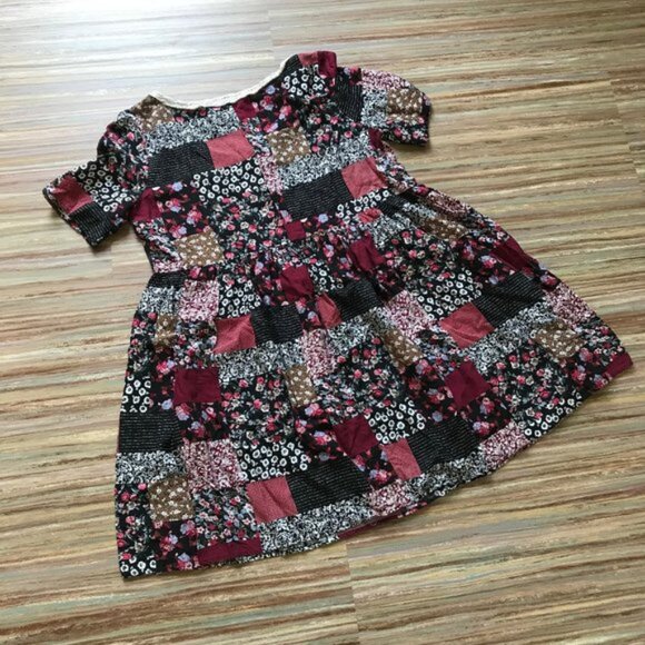 Babydoll Tunic Top Calico Floral Patchwork Print Blouse Vintage 90s Best Company - Picture 6 of 6